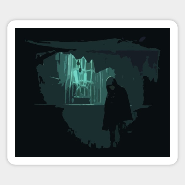 Mysterious Coated Man In Shady Alley Sticker by Cerberus4444